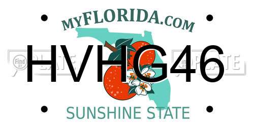 HVHG46 Florida License Plate
