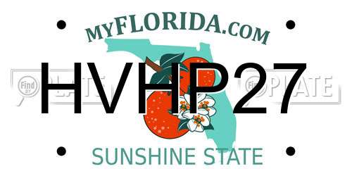 HVHP27 Florida License Plate