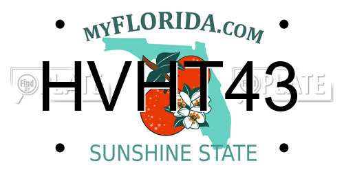 HVHT43 Florida License Plate