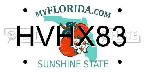 HVHX83 Florida License Plate