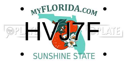 HVJ7F Florida License Plate