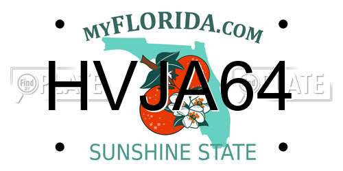 HVJA64 Florida License Plate