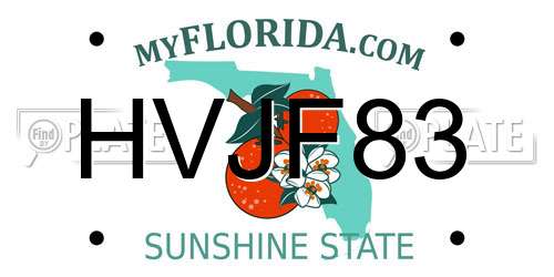 HVJF83 Florida License Plate