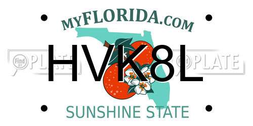 HVK8L Florida License Plate