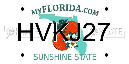 HVKJ27 Florida License Plate