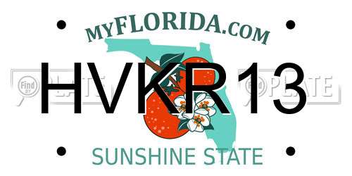 HVKR13 Florida License Plate