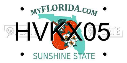 HVKX05 Florida License Plate
