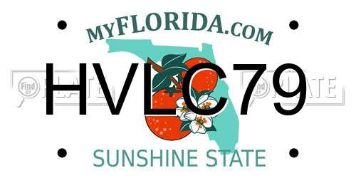 HVLC79 Florida License Plate