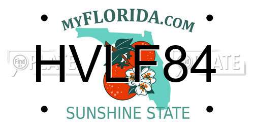 HVLF84 Florida License Plate