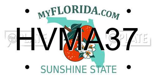 HVMA37 Florida License Plate