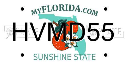 HVMD55 Florida License Plate