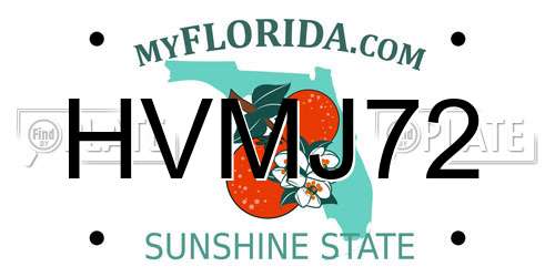 HVMJ72 Florida License Plate