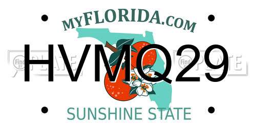 HVMQ29 Florida License Plate