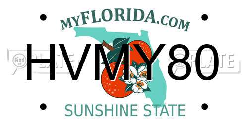 HVMY80 Florida License Plate
