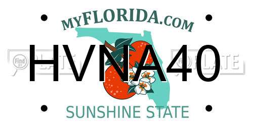 HVNA40 Florida License Plate