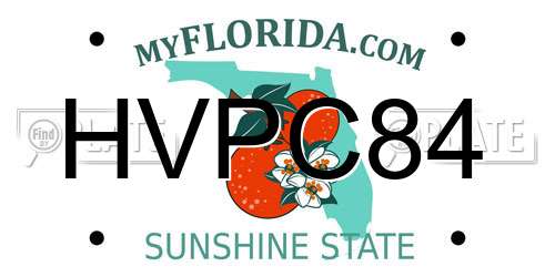 HVPC84 Florida License Plate