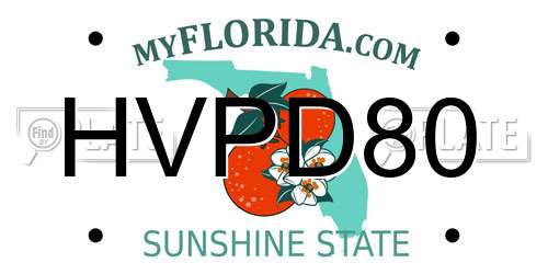 HVPD80 Florida License Plate