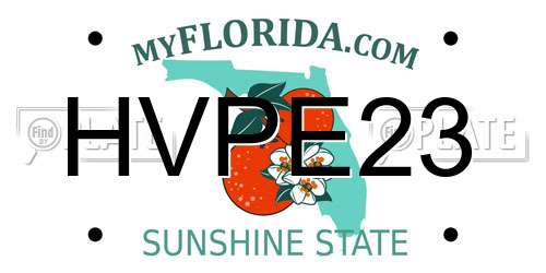 HVPE23 Florida License Plate