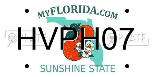 HVPH07 Florida License Plate