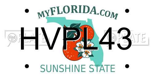 HVPL43 Florida License Plate