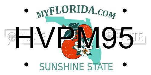 HVPM95 Florida License Plate