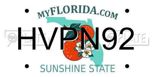 HVPN92 Florida License Plate