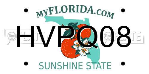 HVPQ08 Florida License Plate
