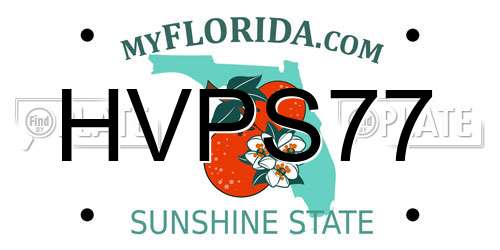 HVPS77 Florida License Plate