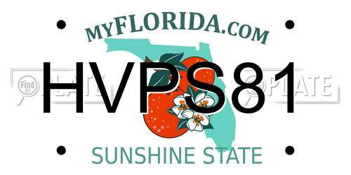 HVPS81 Florida License Plate