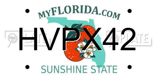HVPX42 Florida License Plate