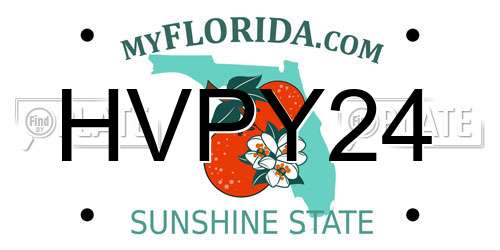 HVPY24 Florida License Plate