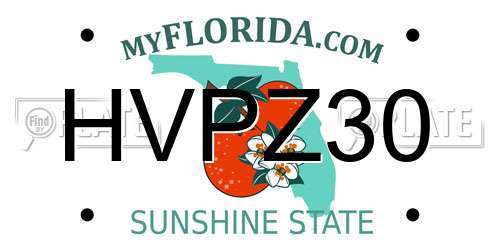 HVPZ30 Florida License Plate
