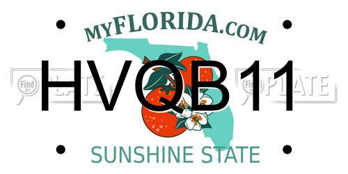 HVQB11 Florida License Plate