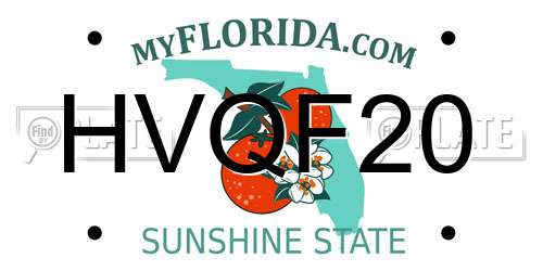 HVQF20 Florida License Plate