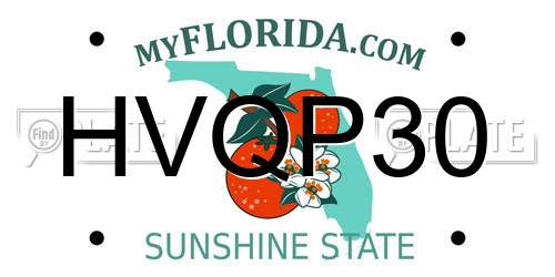 HVQP30 Florida License Plate