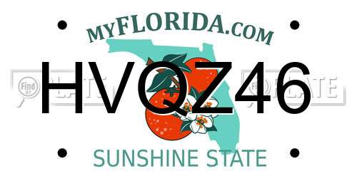 HVQZ46 Florida License Plate