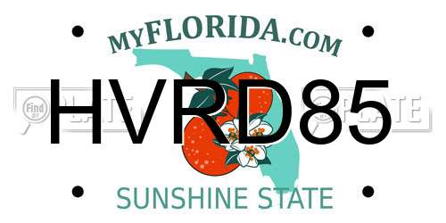 HVRD85 Florida License Plate