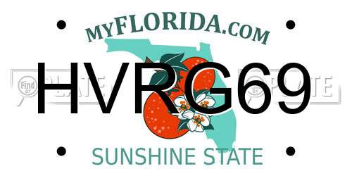 HVRG69 Florida License Plate