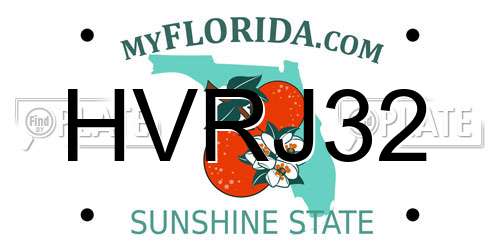 HVRJ32 Florida License Plate