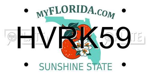 HVRK59 Florida License Plate