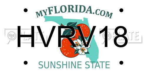 HVRV18 Florida License Plate