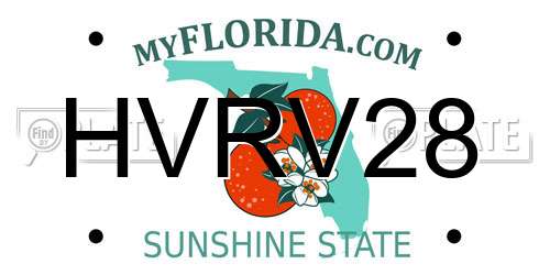 HVRV28 Florida License Plate