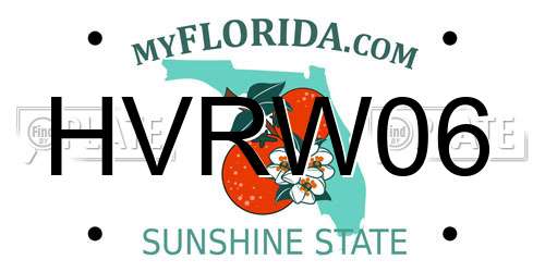 HVRW06 Florida License Plate