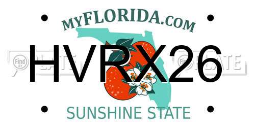 HVRX26 Florida License Plate