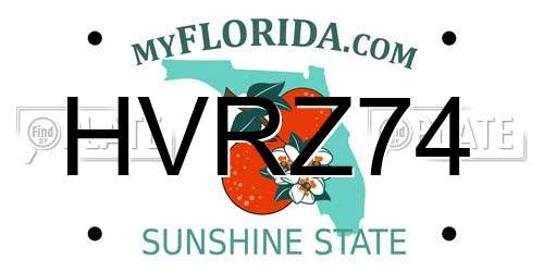 HVRZ74 Florida License Plate