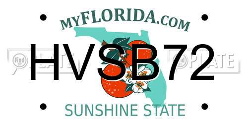 HVSB72 Florida License Plate