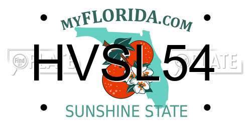 HVSL54 Florida License Plate