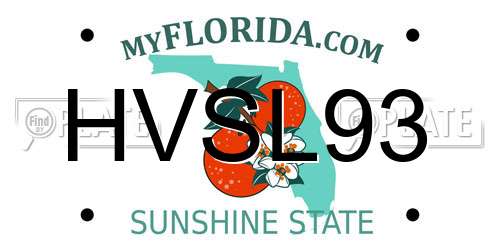 HVSL93 Florida License Plate