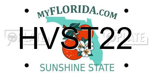 HVST22 Florida License Plate