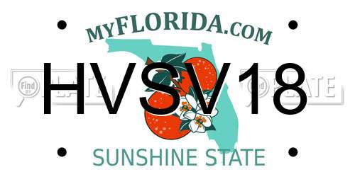 HVSV18 Florida License Plate